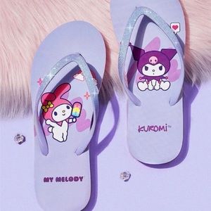 My melody and kuromi flip flops